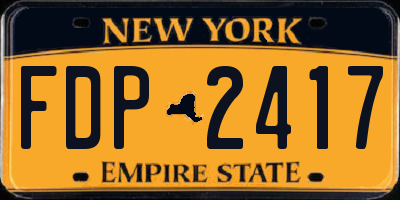 NY license plate FDP2417