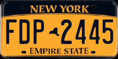 NY license plate FDP2445
