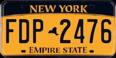 NY license plate FDP2476