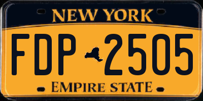 NY license plate FDP2505