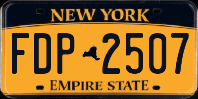 NY license plate FDP2507