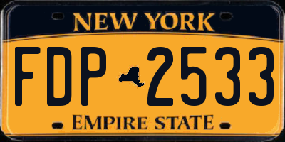 NY license plate FDP2533