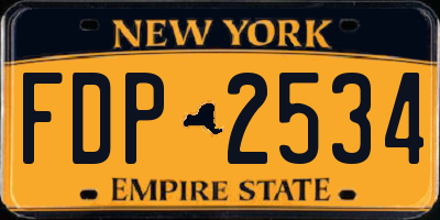 NY license plate FDP2534