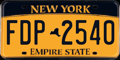 NY license plate FDP2540