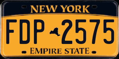 NY license plate FDP2575