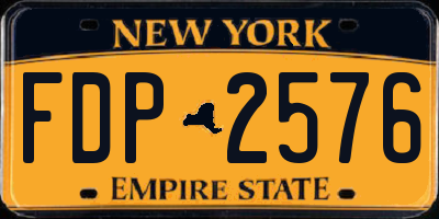 NY license plate FDP2576