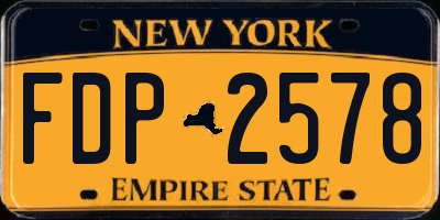 NY license plate FDP2578