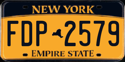 NY license plate FDP2579