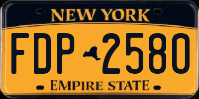 NY license plate FDP2580