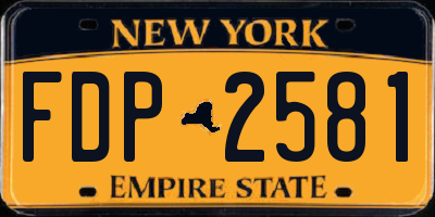 NY license plate FDP2581