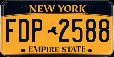 NY license plate FDP2588