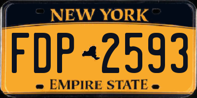 NY license plate FDP2593