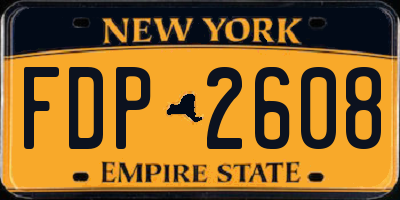 NY license plate FDP2608