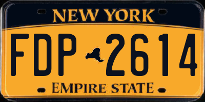 NY license plate FDP2614