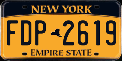 NY license plate FDP2619