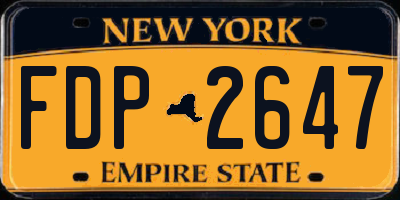 NY license plate FDP2647