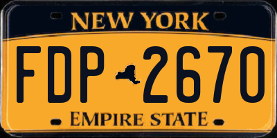 NY license plate FDP2670