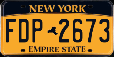 NY license plate FDP2673