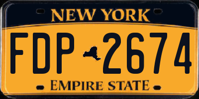 NY license plate FDP2674