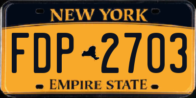 NY license plate FDP2703