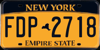 NY license plate FDP2718