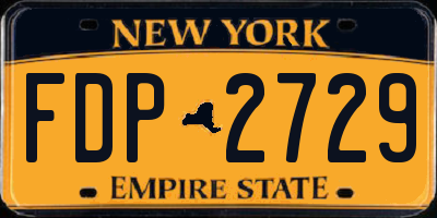 NY license plate FDP2729