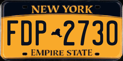 NY license plate FDP2730