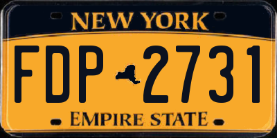 NY license plate FDP2731
