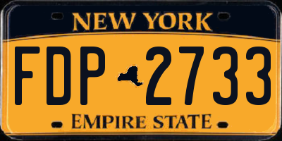 NY license plate FDP2733
