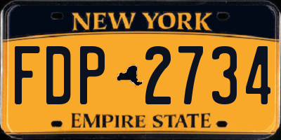 NY license plate FDP2734