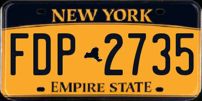 NY license plate FDP2735
