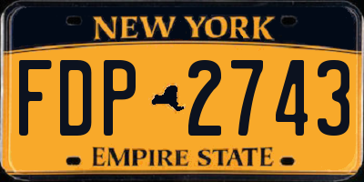 NY license plate FDP2743