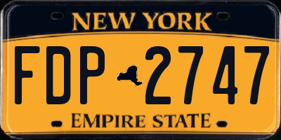 NY license plate FDP2747