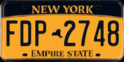 NY license plate FDP2748