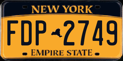NY license plate FDP2749