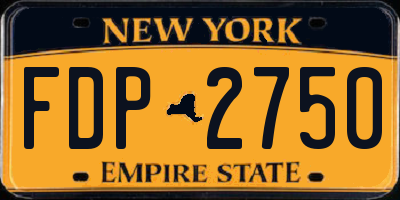 NY license plate FDP2750