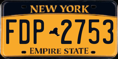 NY license plate FDP2753