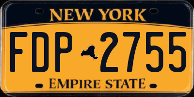 NY license plate FDP2755