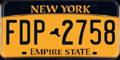 NY license plate FDP2758