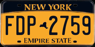 NY license plate FDP2759