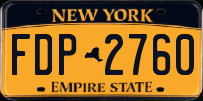 NY license plate FDP2760