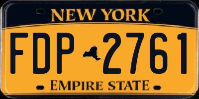 NY license plate FDP2761