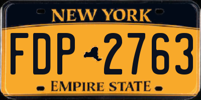 NY license plate FDP2763