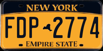 NY license plate FDP2774