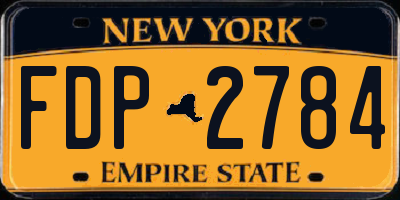 NY license plate FDP2784