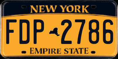 NY license plate FDP2786