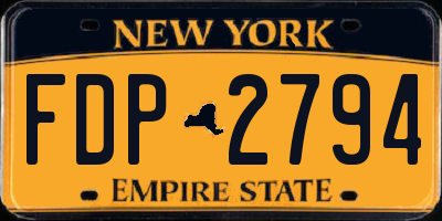NY license plate FDP2794