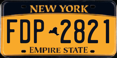 NY license plate FDP2821
