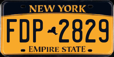 NY license plate FDP2829