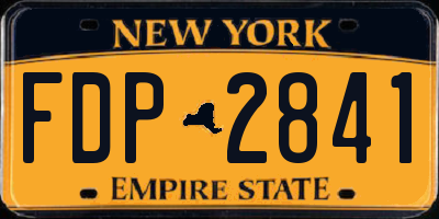 NY license plate FDP2841